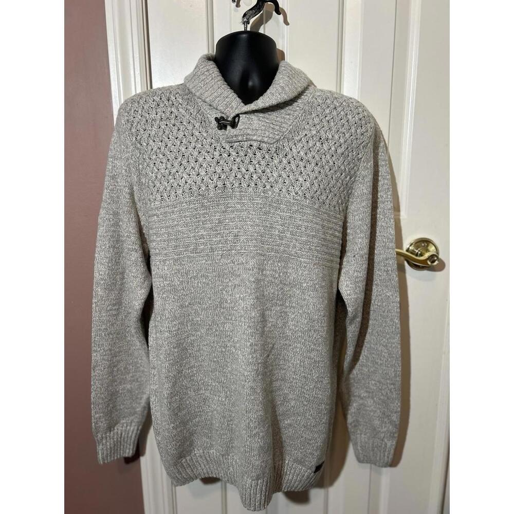 Outpost Makers Professor Sweater Mens Size L The Buckle Shawl Collar Taupe New